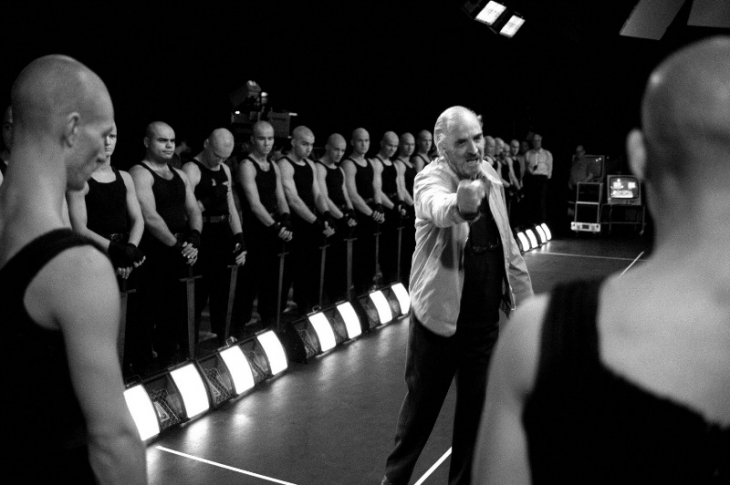 Bergman during rehearsal at the Swedish Television of ‘The Bacchae / Euripides’. He instructs extras. Stockholm, 1991.
Photographer: Bengt Wanselius.
Digital print.
Artist’s collection, Stockholm